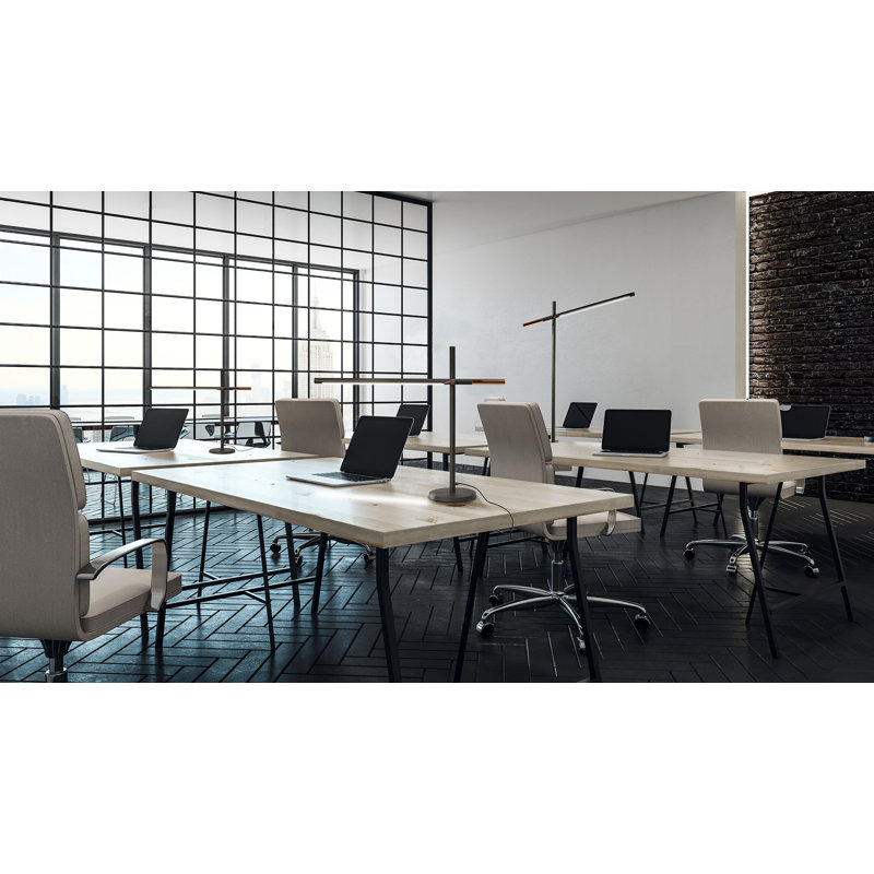 Abingd 155cm Matte LED Task Floor Lamp, Matt Black