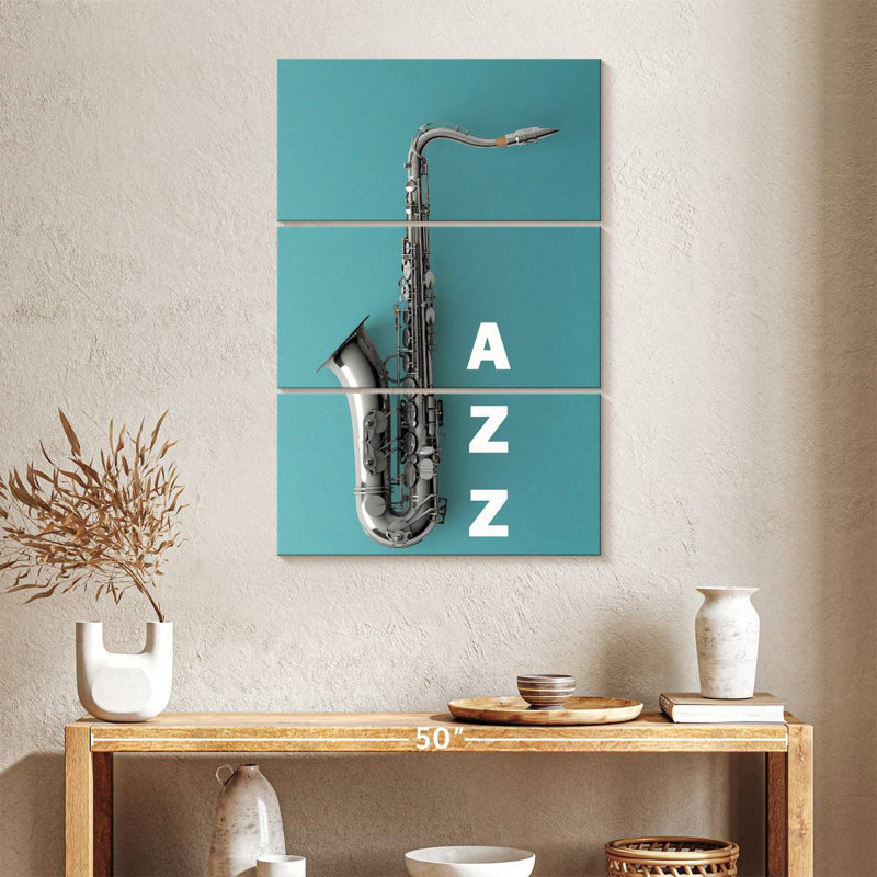 Abarca, saxophone sur jazz, H 65 po x l 42 po