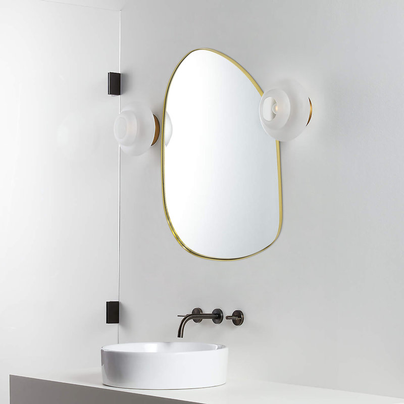 Miroir mural Bertlinde, 22 po x 30 po, Or brossé