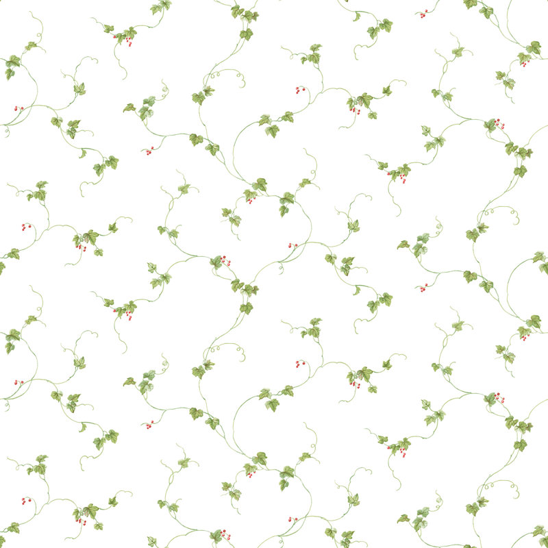 Headland Matte Paste the Wall Wallpaper Roll, White/Red