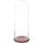 Matadeen 10.5" x 29.5" Glass Display Dome Cloche (Rustic Wood Base)
