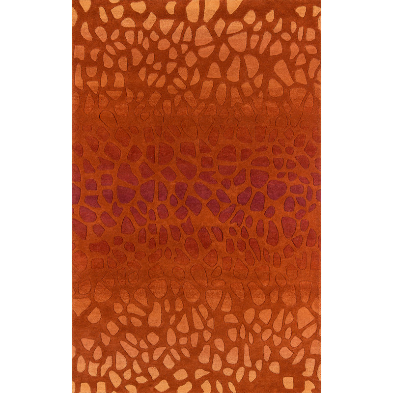 Tapis paprika en laine touffeté à la main Anijia, null