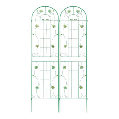 Support d'extérieur en métal à motif treillis de jardin en métal 86,7 po x 19,7 po. Tube galvanisé robuste et thermolaqué. Assemblage facile. Pour le lierre, la rose, la gloire du matin, le jasmin, le raisin, le concombre,