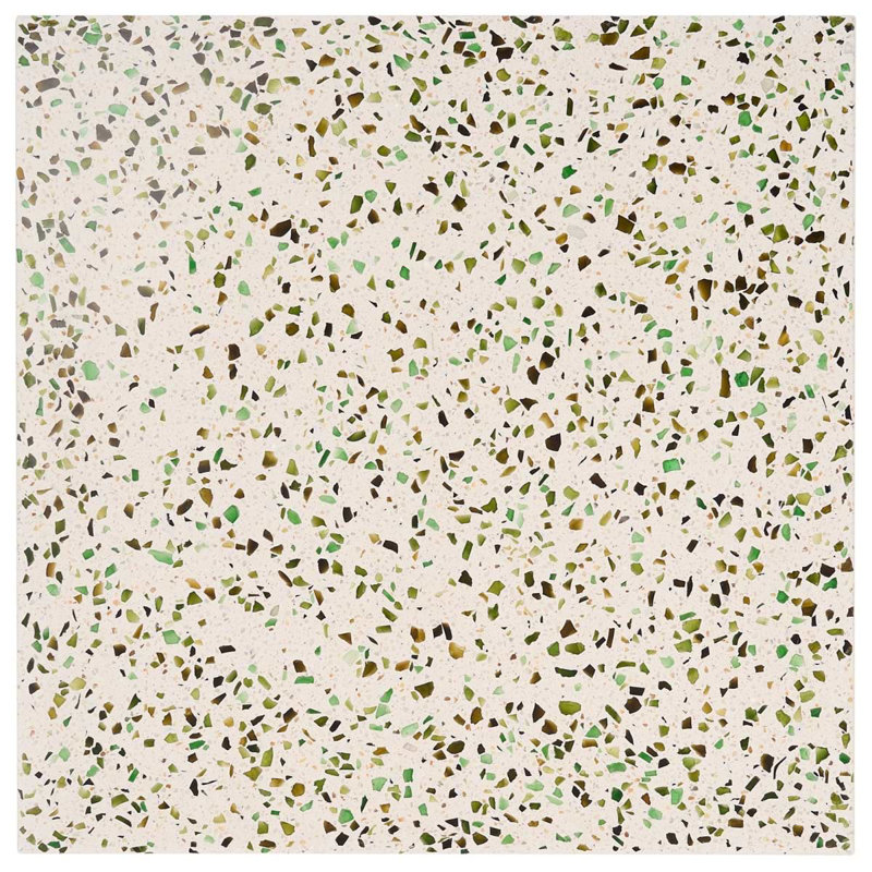 Durham Glass 16.14 In. X 16.14 In. Polished Terrazzo Floor And Wall Tile (3.61 Sq. Ft. / Case), Green/Beige