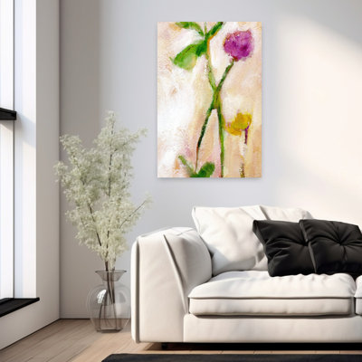 Contemporary Art Abstract Realistic Contemporary Flower Wall Art 1 Piece Wrapped Canvas Wall Art