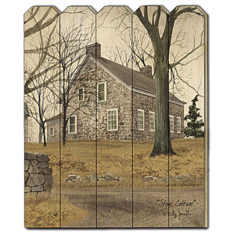 « stone maison », reproduction sur bois