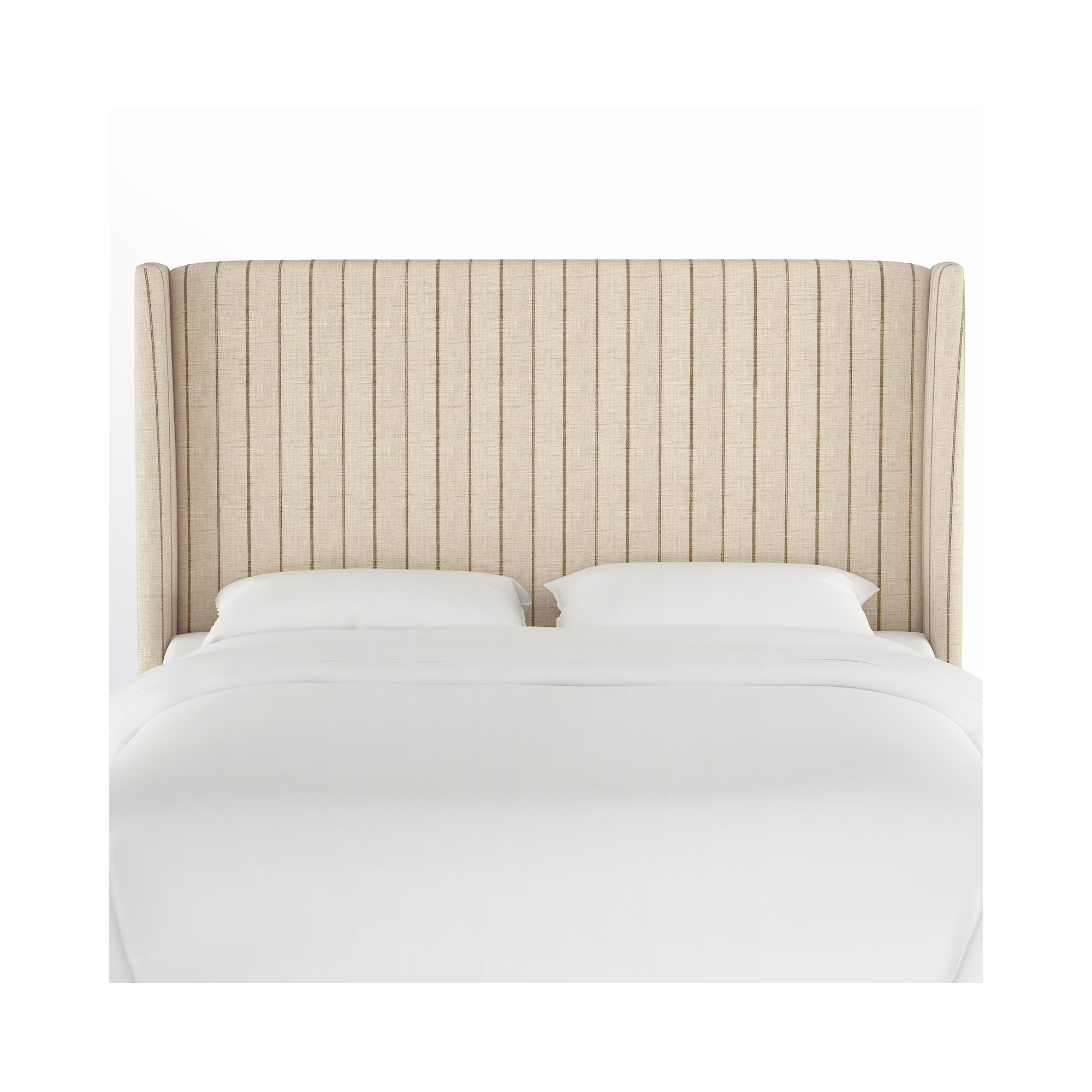 Tilly Upholstered Headboard, Twin, Fritz Charcoal Stripe