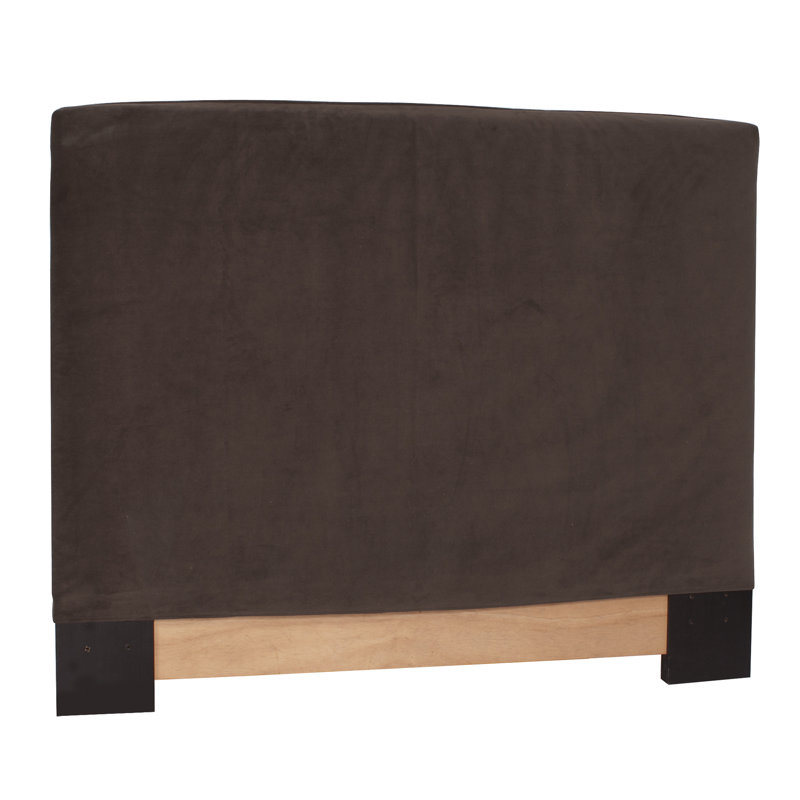 Tête de lit tapissier à panneau Straley, Simple, Velours performance chocolat Bella