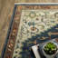 Tapis oriental en polypropylène bleu / orange / vert tissé à la machine-307580955