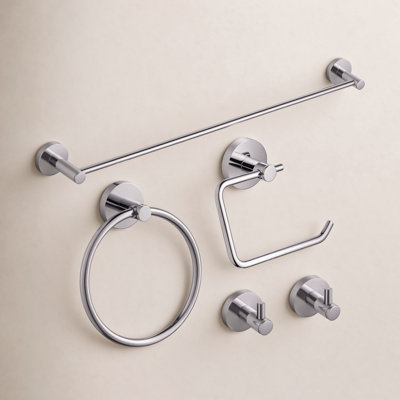 Circular 5-Piece Bathroom Hardware Set