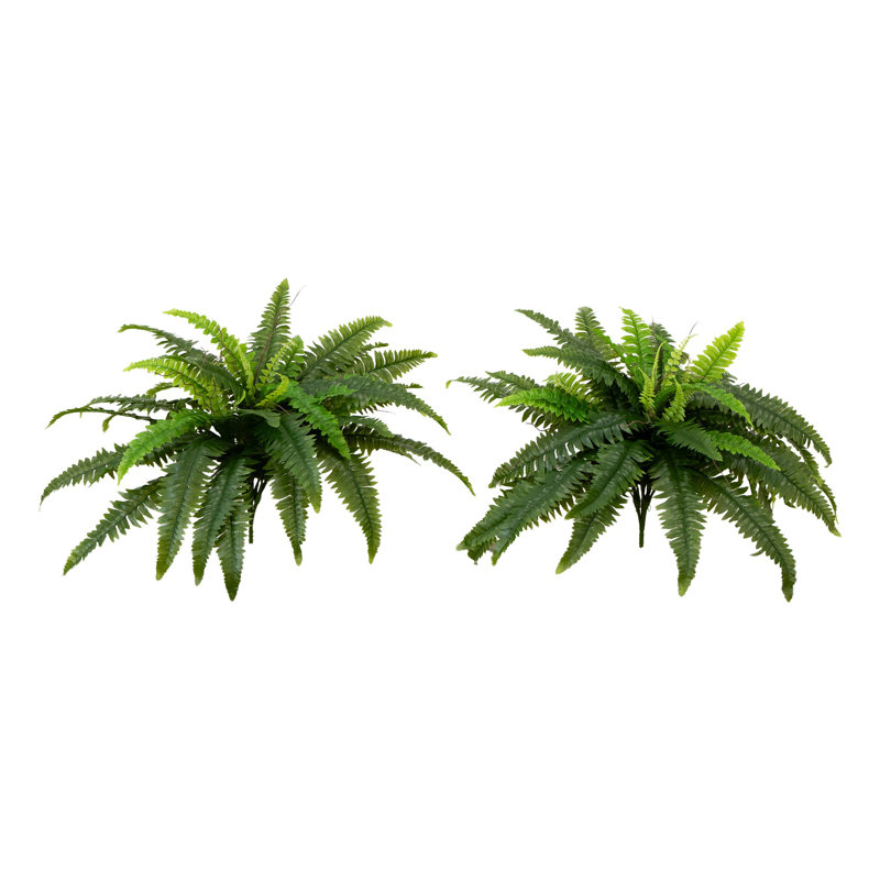 40 po Fougère Boston artificielle résistante aux rayons UV (intérieur / extérieur) - ensemble de 2