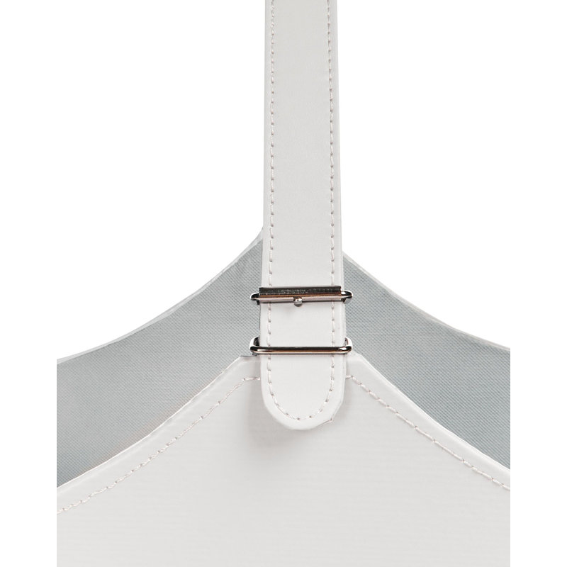 Lark Manor ELAM Faux Leather Decorative Basket, Light Grey