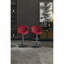 Ensemble de 2 tabourets de bar réglables avec dossier et repose-pieds, chaises de bar à hauteur de comptoir pour la cuisine, pub -RED