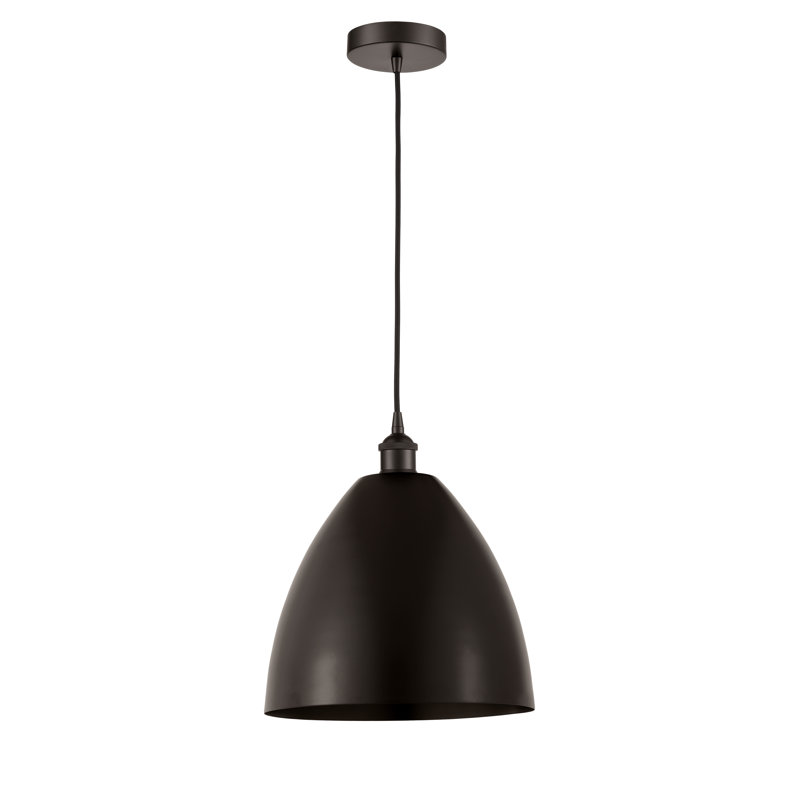 Luminaire suspendu conique à 1 lumière, Bronze huilé, Bronze huilé, H 14,75 po x l 12 po x P 12 po