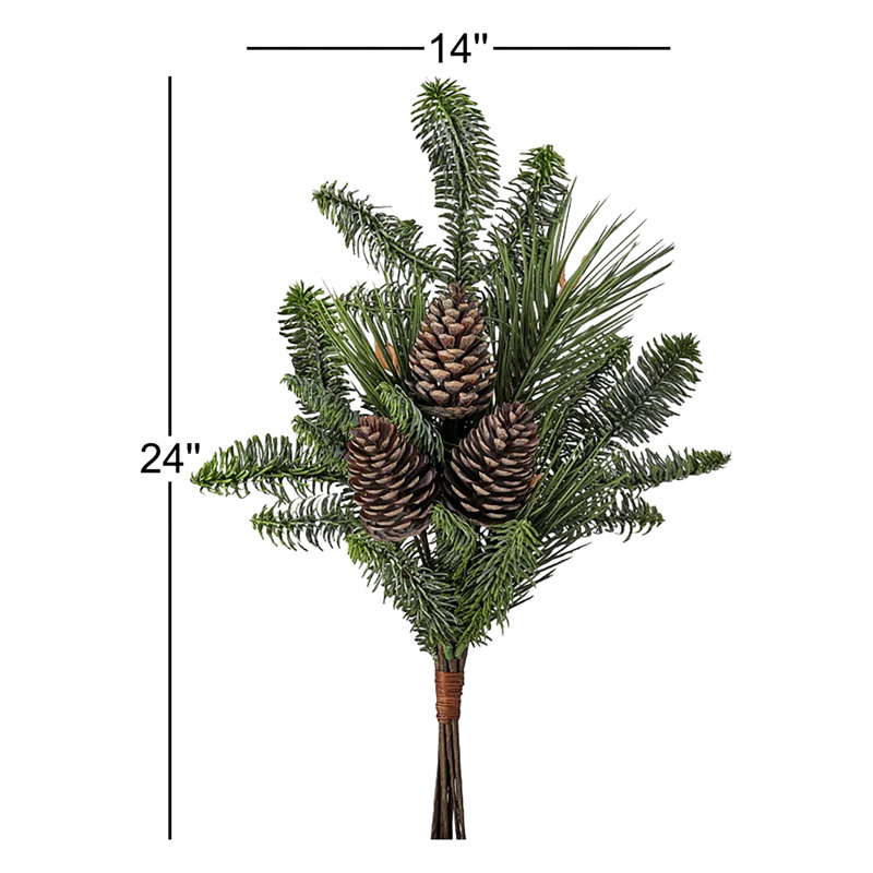 24" Plastic Northern Rockies Pine/Cone Spray