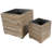 Bozzuto 2pc Assorted Square Anthracite Acacia Wood Planter Box with Liner - Gray-222142638