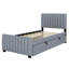 Lit plateforme en velours avec lit gigogne simple Veroni