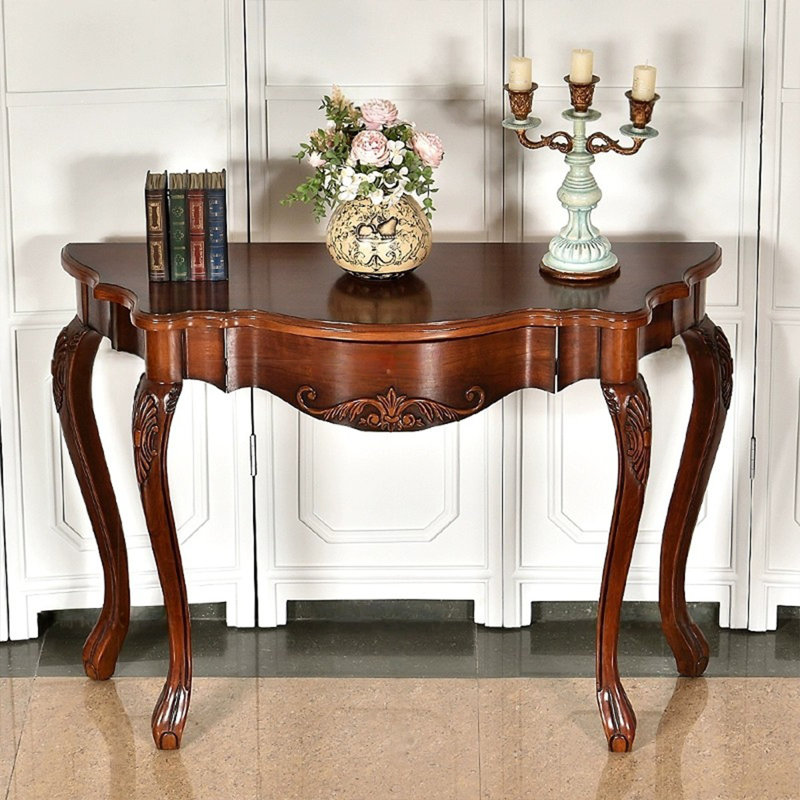 Console noyer massif et bois manufacturé