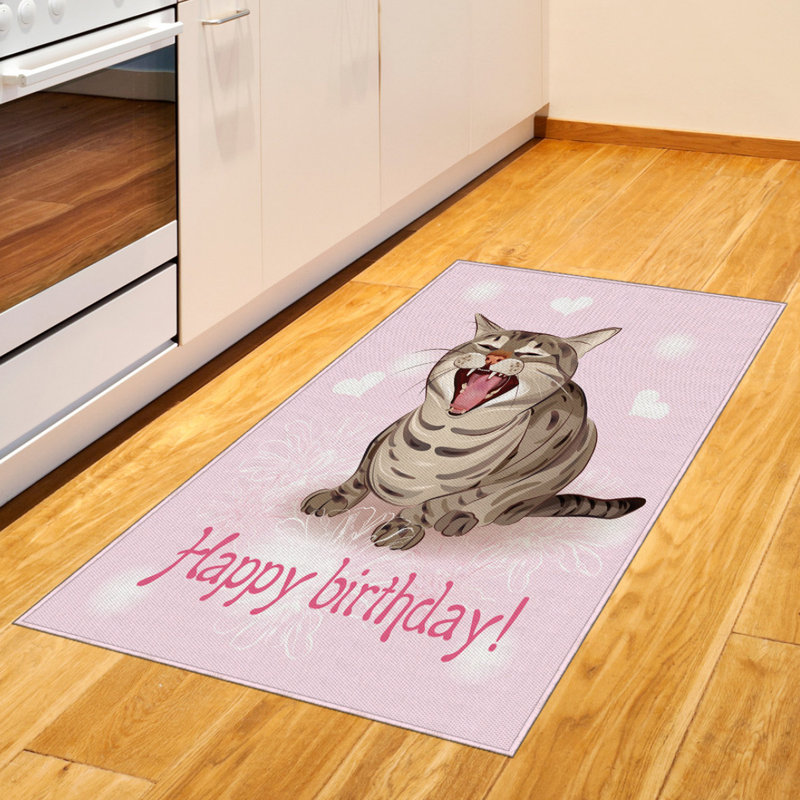 Cat High Density Long Fiber Poly Threads Decorative Area Rug Carpet, Rectangle 2'7" x 5'