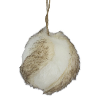 Brown And White Ball Christmas Ornament