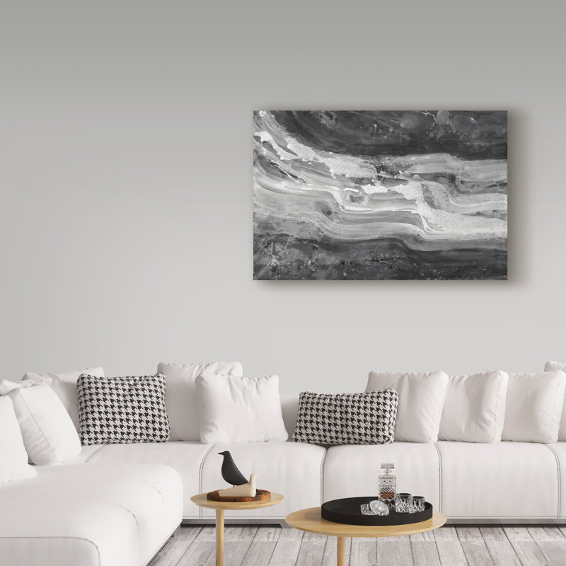 « currents gray », reproduction de peinture à l’acrylique sur toile tendue, H 22 po x l 32 po