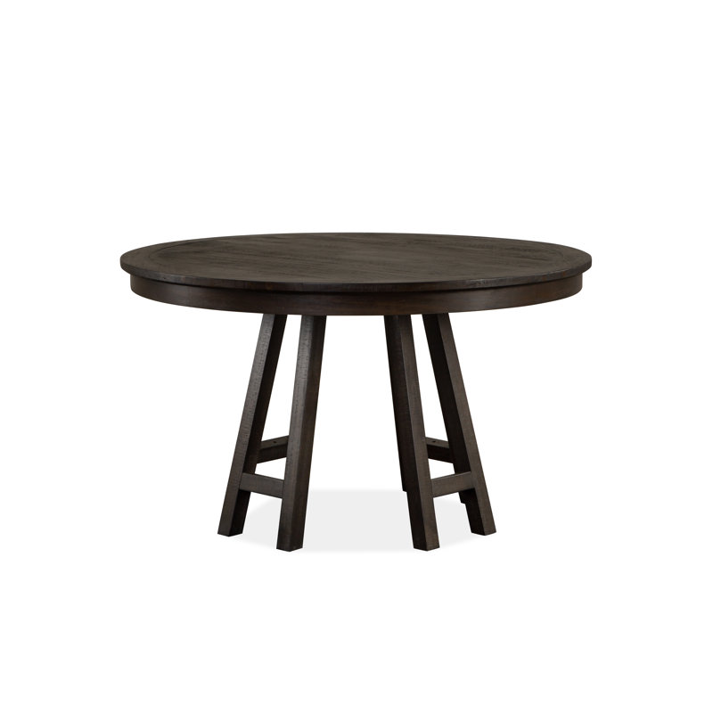 Allerone Round Solid Wood Base Dining Table, Graphite 