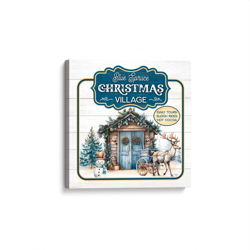 «Christmas Village» par Mollie B., reproduction d'art, L 20 po x H 20 po, Ne s’applique pas, Toile tendue