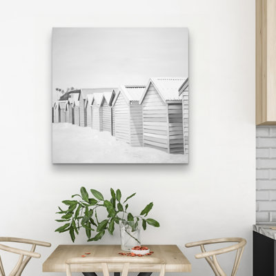 Beach cabins - 32"x32" art on canvas