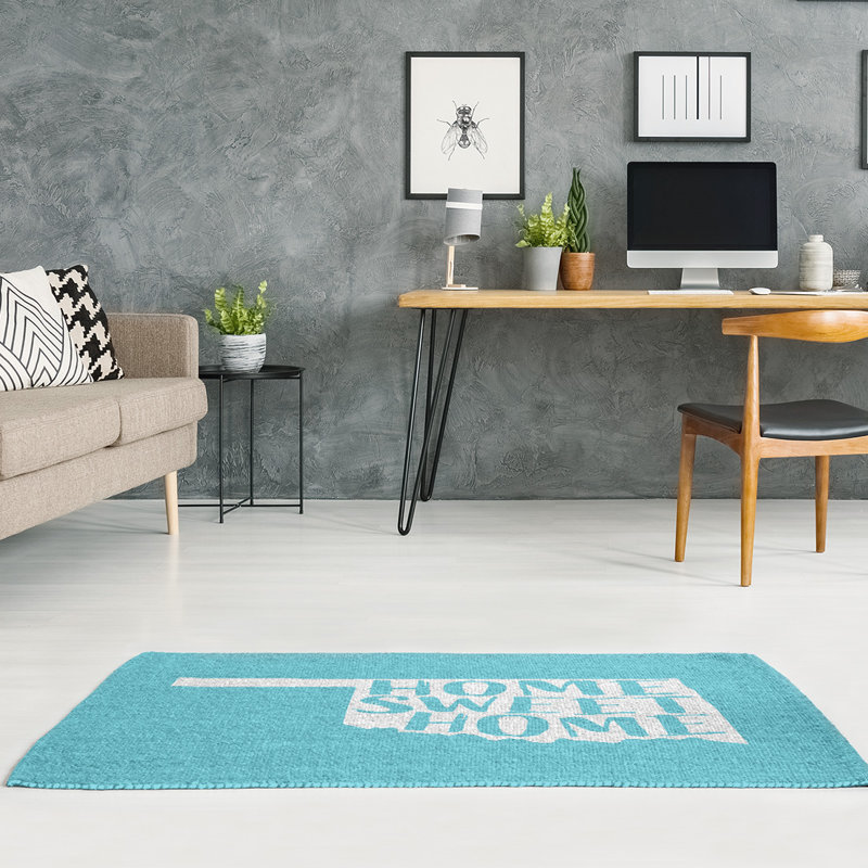 Tapis de maison bleu doux Oklahoma, Rectangle 5 pi x 7 pi