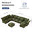 U-Shaped Upholstered Modular Sectional Sofa With Storage, 9 Seat  Corduroy  Couche With Adjustable Arms Backs,Plush Supportive Cushions, Green-1793217274