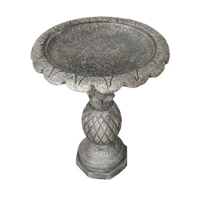 24.8" Tall Outdoor Concrete Bird Bath, Removable Feeding Bowl  Freestanding Birdbaths For Outside, Garden, Patio, Lawn, Yard Decor