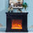 Black Solid Wood Electric Fireplace