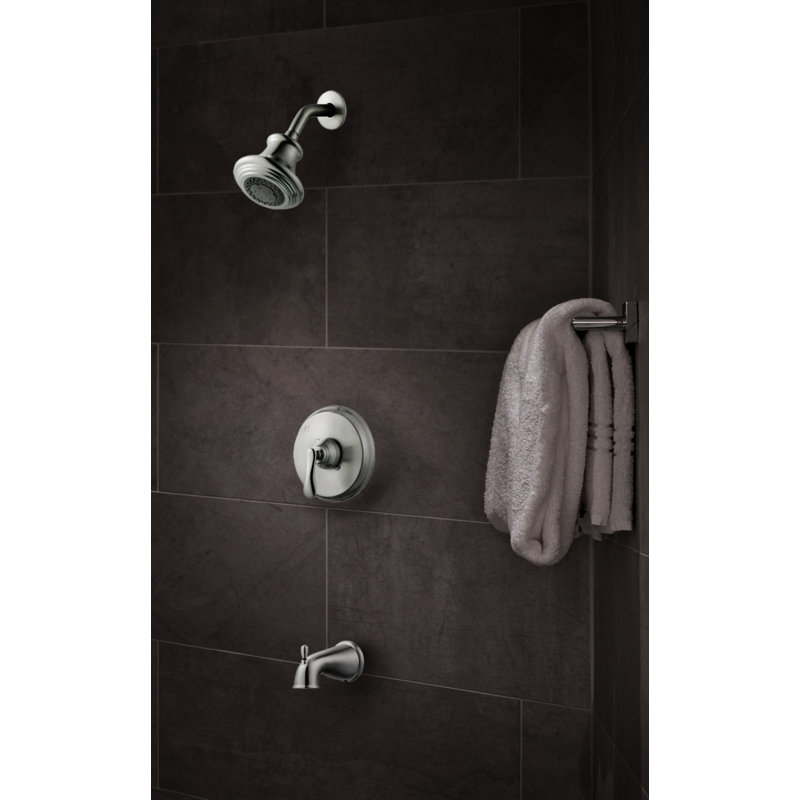 Helen Diverter Tub & Shower Faucet with Rough in-Valve, Satin Nickel