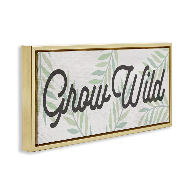 Cadre flottant Subtle Grow Wild, design par Lil 'Rue, H 14 po x l 31 po, Cadre flottant métallique doré