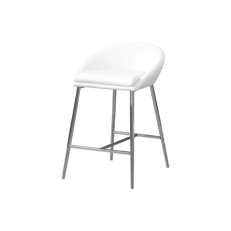 Tabouret de bar, ensemble de 2, hauteur comptoir, cuisine, métal chromé, contemporain, moderne