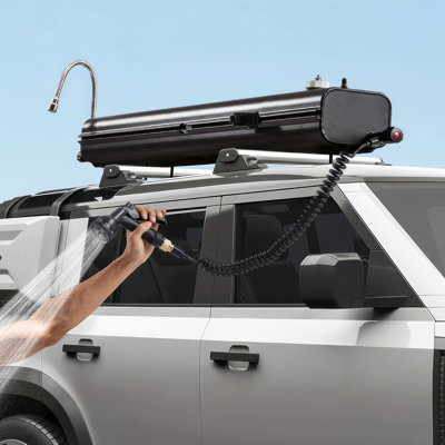 8 Gal Roof Rack Water Tank Portable Water Tank with Splash-Guard Panel