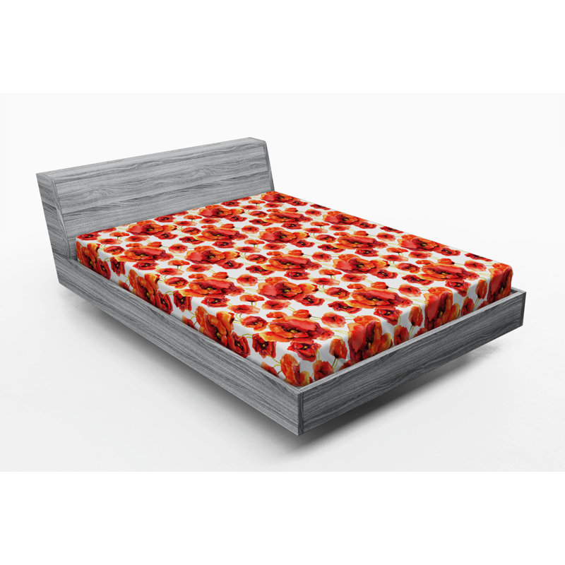 Microfiber Floral Fitted Sheet, Full Fitted Sheet