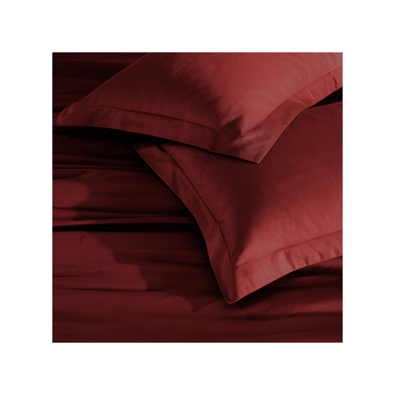 Duvet Cover Set, Burgundy, King/California King Duvet Cover + 2 King Shams