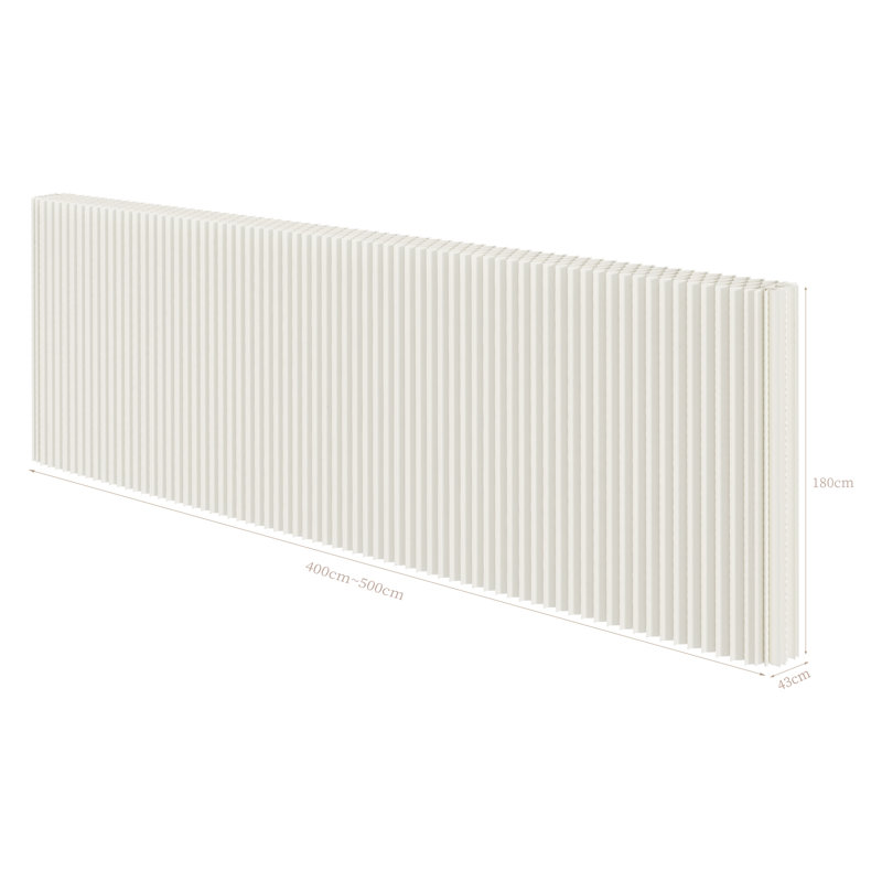 Folding Room Divider Privacy Screen, Portable Paper Partition, Stable Anti-tip For Home Office, Blanc