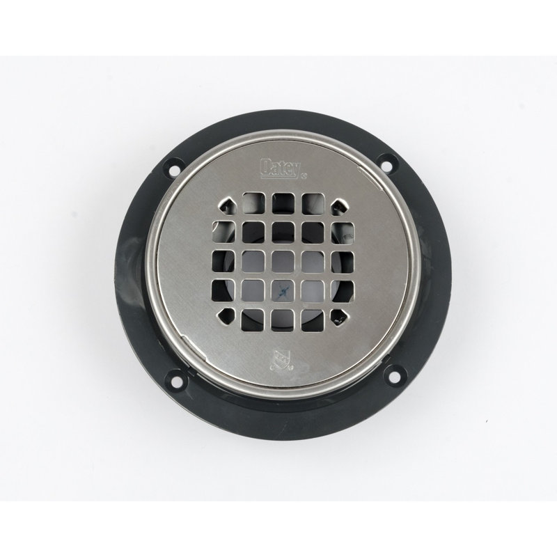 Oatey Plastic Round Drain Polished Stainless Steel Snap-In Strainer with Ring, PVC