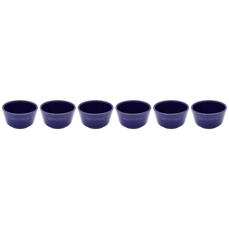 Ceramic 6 Piece Round Bakeware Set, Dark Blue