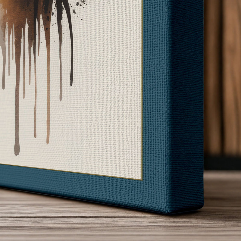 Autumn Mind Modern - Wrapped Canvas, 36x24 - 91.4 x 61.0 cm, Teal Border