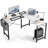 2-Set L-Shaped Computer Desk with Desk Monitor Stand and Side Storage Bag-805839046