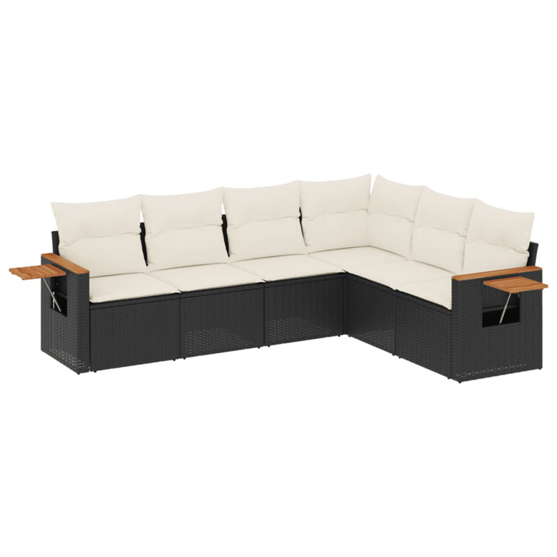 Ensemble de canapé de jardin Vidaxl noir, crème