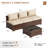 3-Person Armless Outdoor Seating Group With Coffee Table-176255383