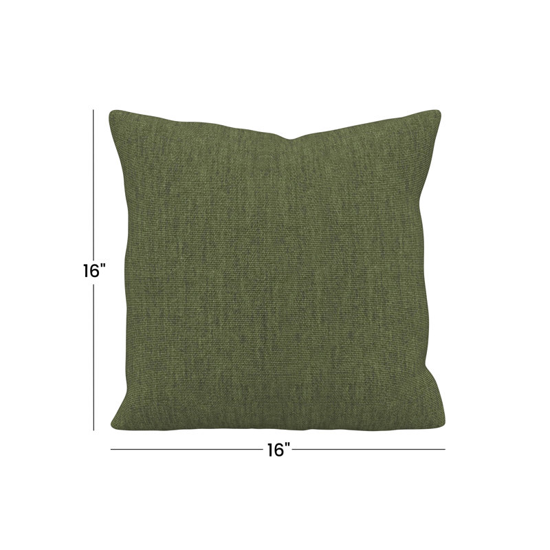 Coussin décoratif intérieur / extérieur Gabi, Carré 16 po, Toile fougère Sunbrella