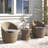 Jakeem Modern Style All-Weather Wicker Outdoor Set, 2 Chairs With Cushions and 18"H Cocktail Table