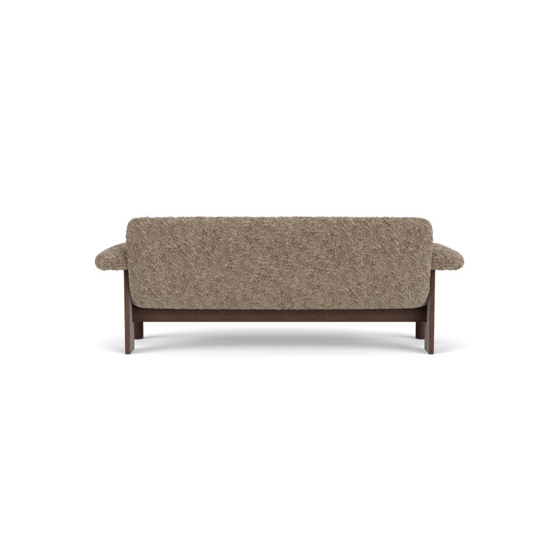 Brasilia Loveseat, Sahara Sheepskin, Natural Oak