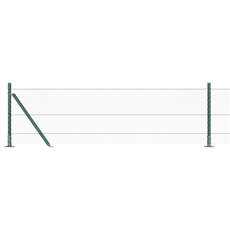 Hexagon Fence Green Steel, 60cm H x 1000cm W
