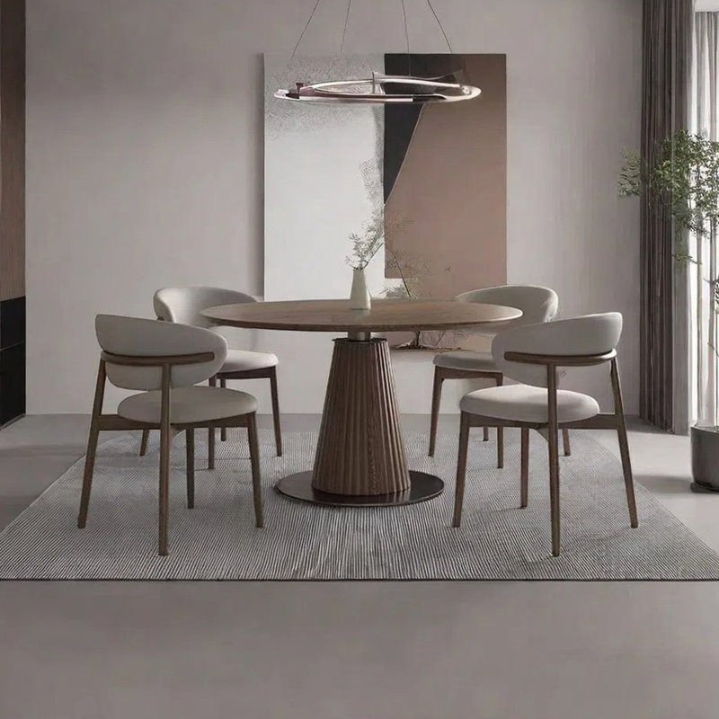 Table de salle à manger Yoany Nordic, H 29,52 po x L 51,18 po x l 51,18 po, Brun